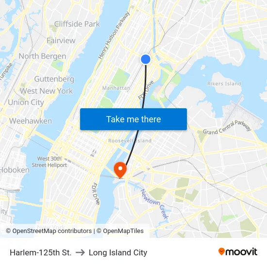Harlem-125th St. to Long Island City map