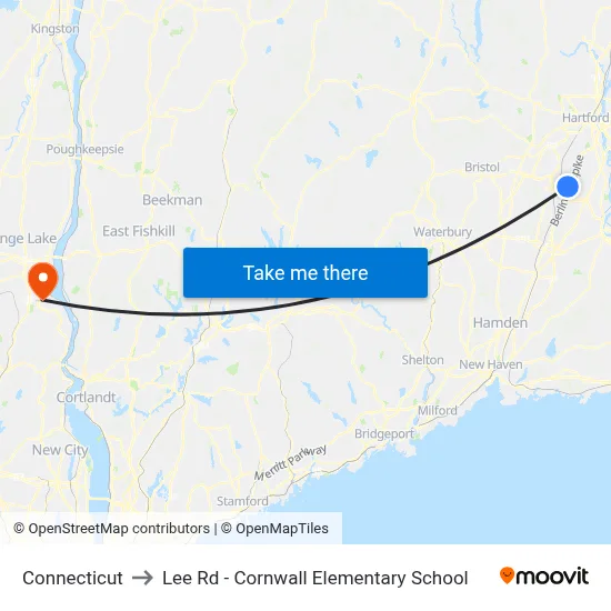 Connecticut to Lee Rd - Cornwall Elementary School map