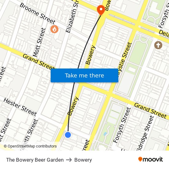 The Bowery to Bowery map