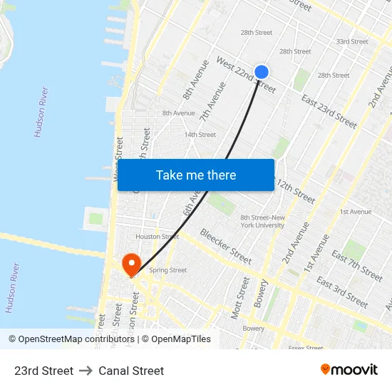 23rd Street to Canal Street map