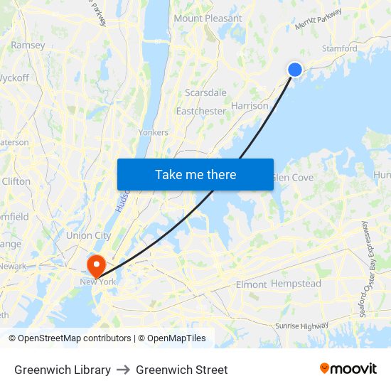 Greenwich Library to Greenwich Street map