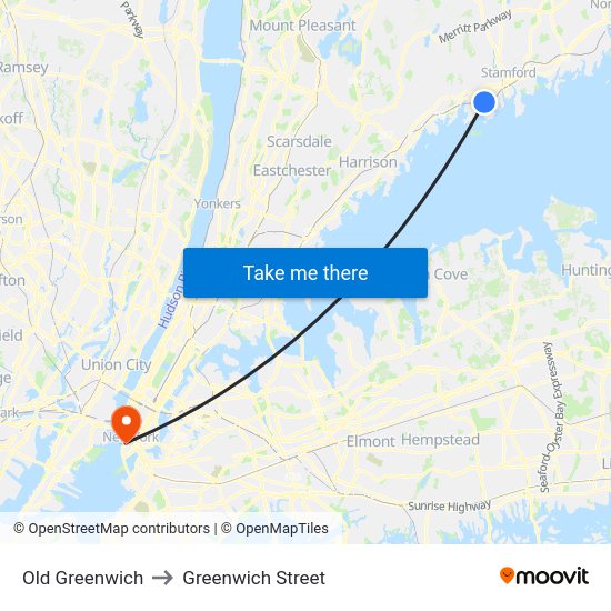 Street Map Of Greenwich Ct Old Greenwich, Greenwich, Ct To Greenwich Street, Manhattan With Public  Transportation