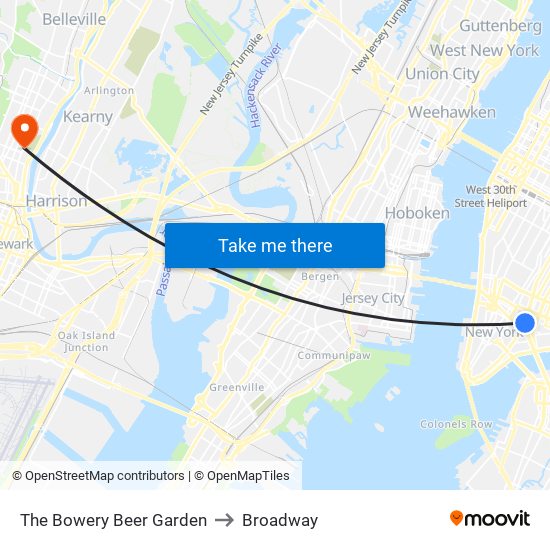 The Bowery to Broadway map