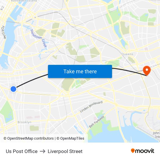 Adelphi Station to Liverpool Street map