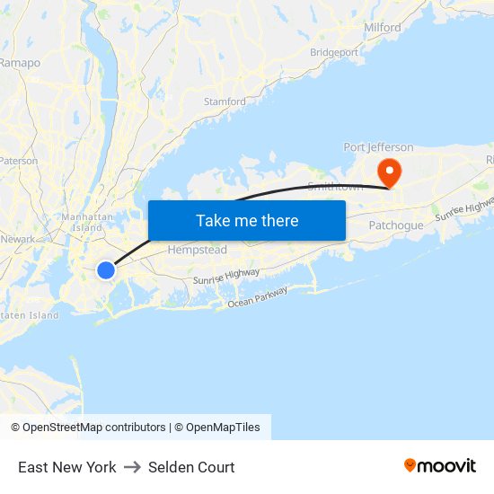 East New York to Selden Court map