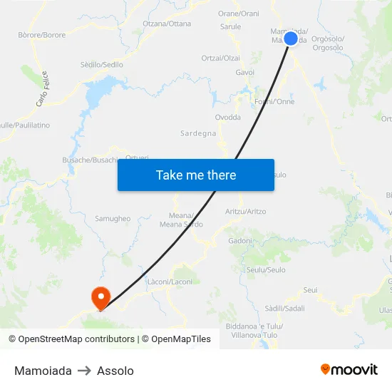 Mamoiada to Solo map