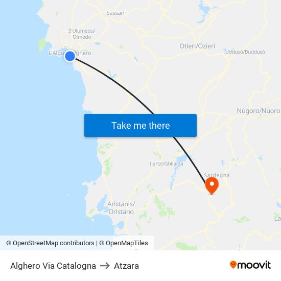 Alghero Via Catalogna to Atzara map