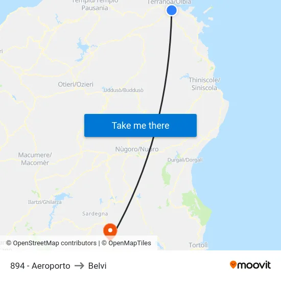 Aeroporto to Belvi map