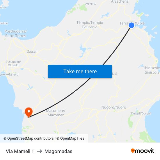 Via Mameli 1 to Magomadas map