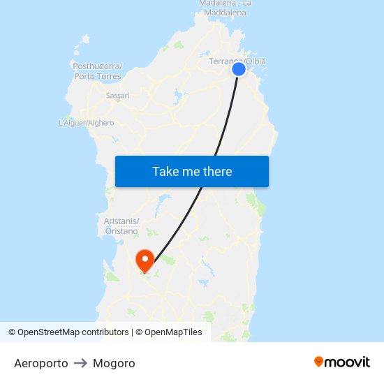 Aeroporto to Mogoro map