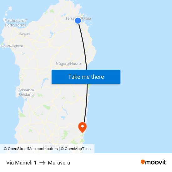 Via Mameli 1 to Muravera map