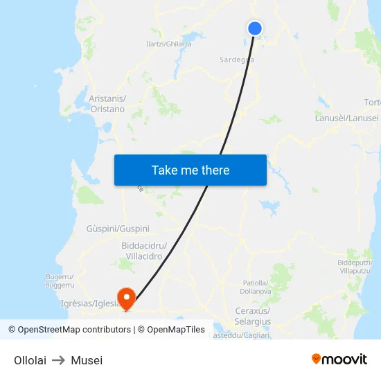Ollolai to Museums map