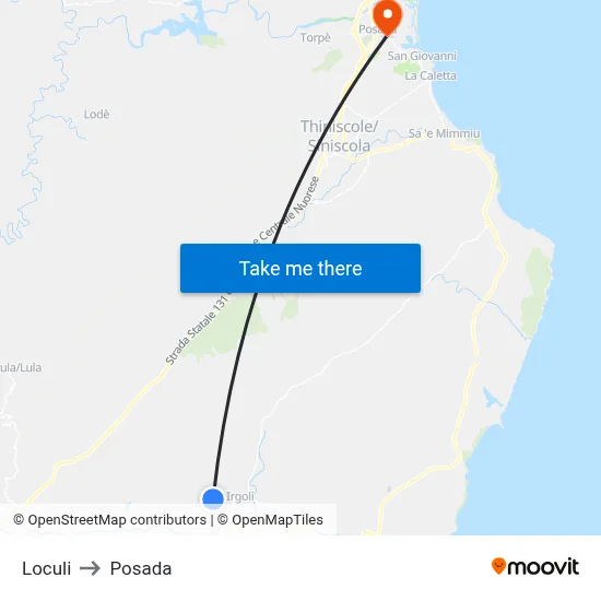 Loculi to Posada map