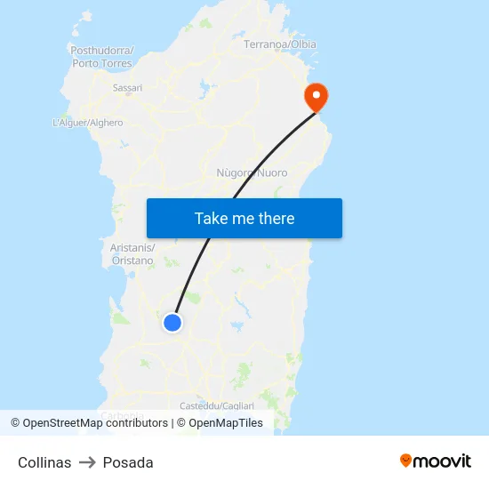 Collinas to Posada map