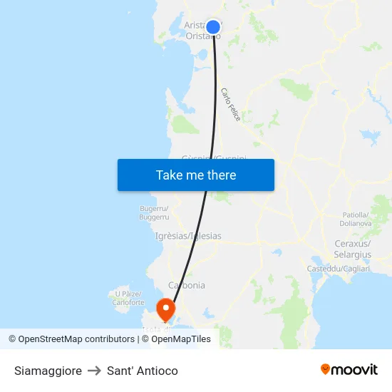 Siamaggiore to Sant' Antioco map
