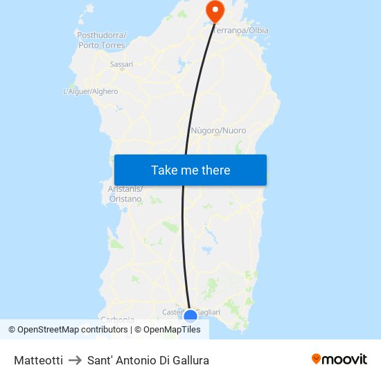 Matteotti to Sant' Antonio Di Gallura map