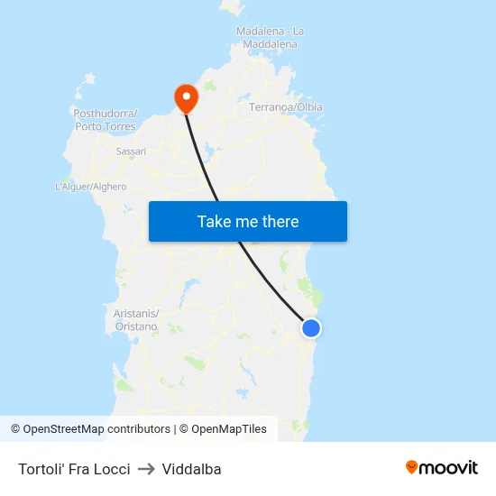 Tortoli' Fra Locci to Viddalba map