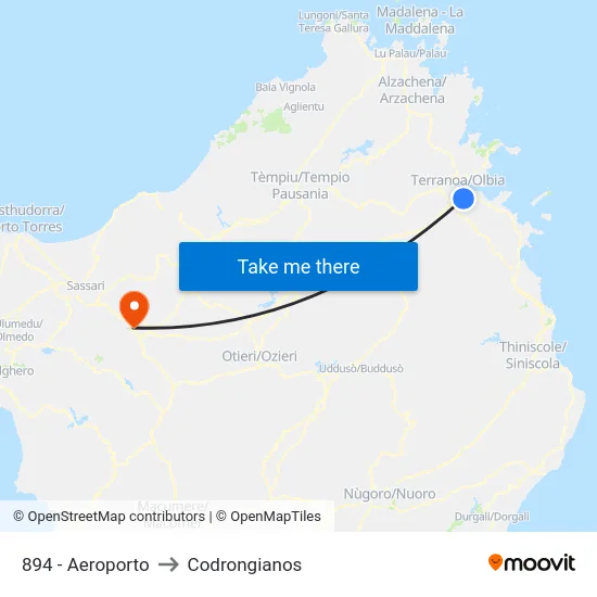 Aeroporto to Codrongianos map