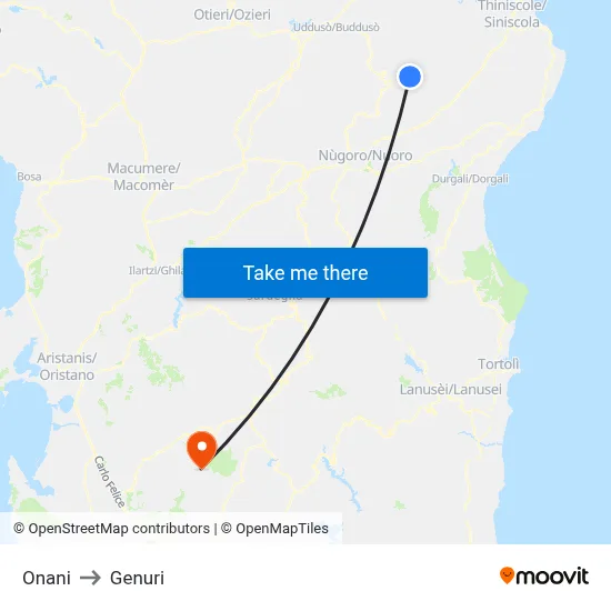 Onani to Genuri map