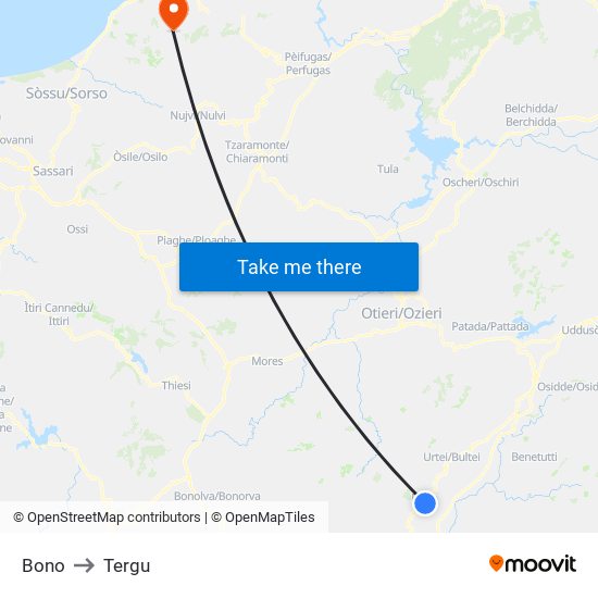 Bono to Tergu map