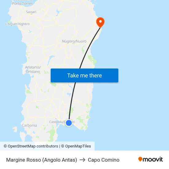Margine Rosso (Antas Corner) to Capo Comino map