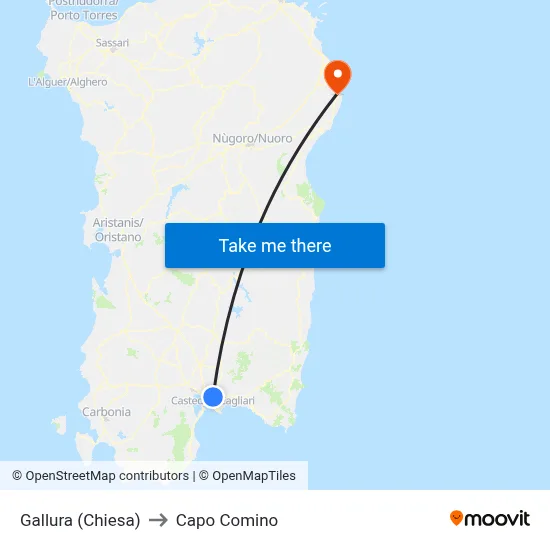 Gallura (Church) to Capo Comino map