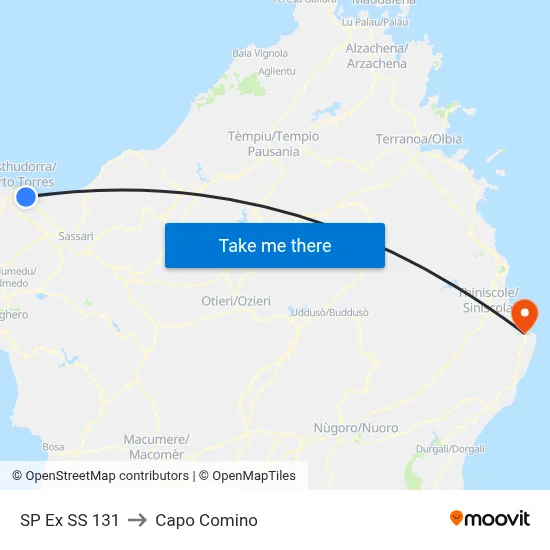 Former State Road 131 to Capo Comino map