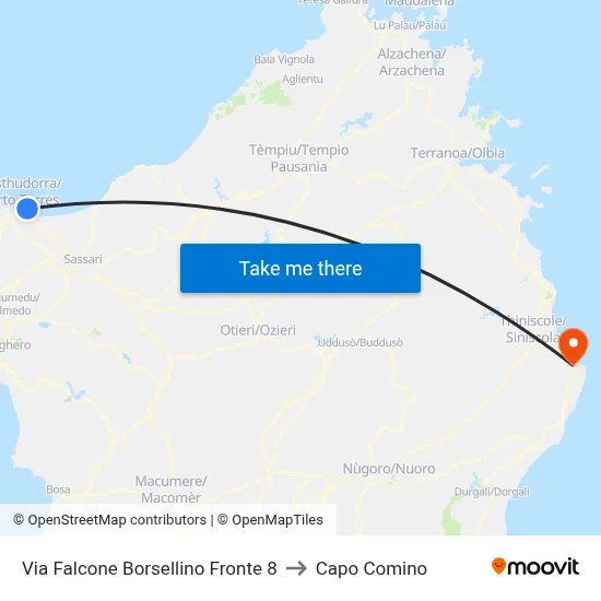 8 Falcone Borsellino Street Front to Capo Comino map