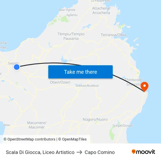 Art High School, Scala Di Giocca to Capo Comino map