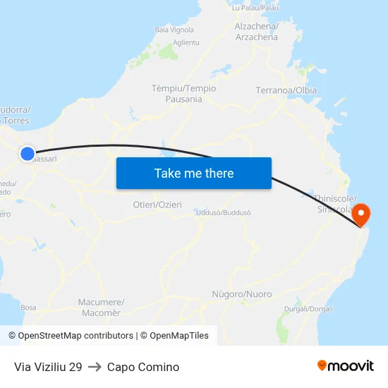 Viziliu Street 29 to Capo Comino map