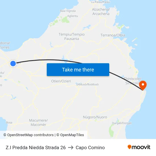 Industrial Zone Predda Niedda Street 26 to Capo Comino map
