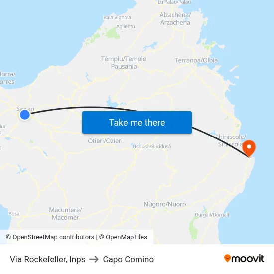 Via Rockefeller, INPS to Capo Comino map