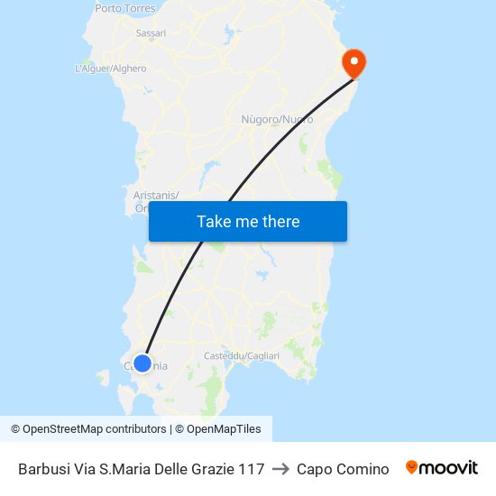 Barbusi Via S.Maria Delle Grazie 117 to Capo Comino map