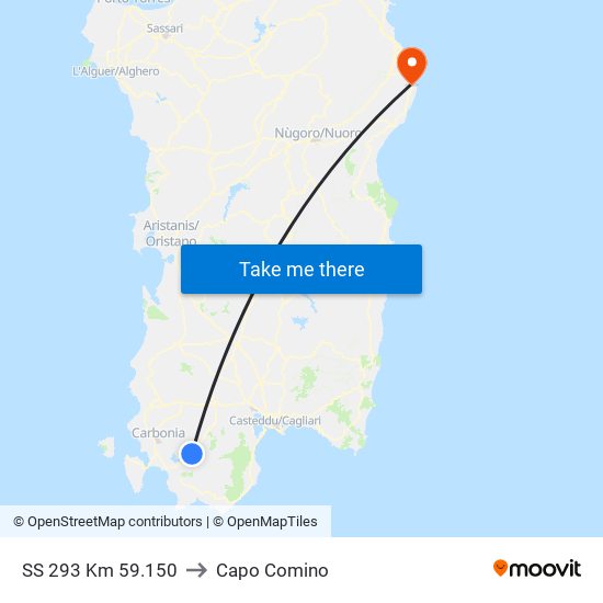 SS 293 Km 59.150 to Capo Comino map