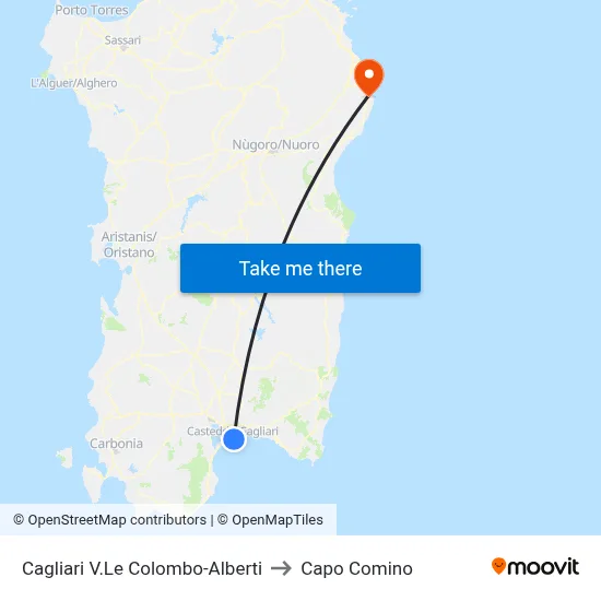 Cagliari Colombo-Alberti Avenue to Capo Comino map