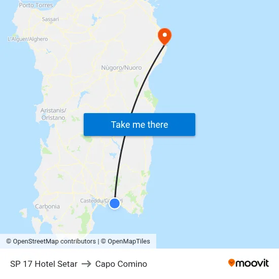 SP 17 Hotel Setar to Capo Comino map