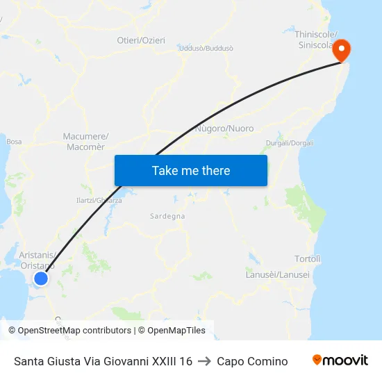 Santa Giusta John XXIII Street 16 to Capo Comino map