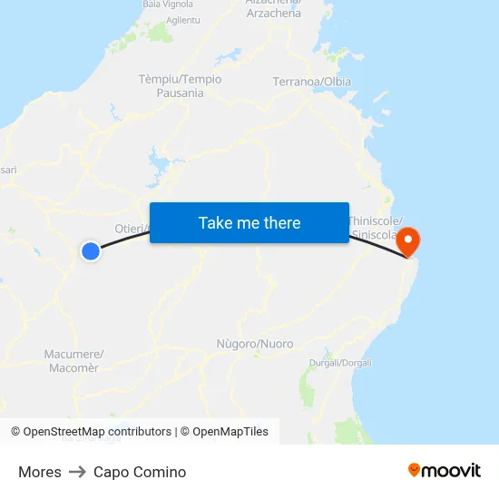 Mores to Capo Comino map
