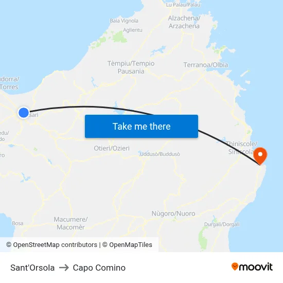 Sant'Orsola to Capo Comino map