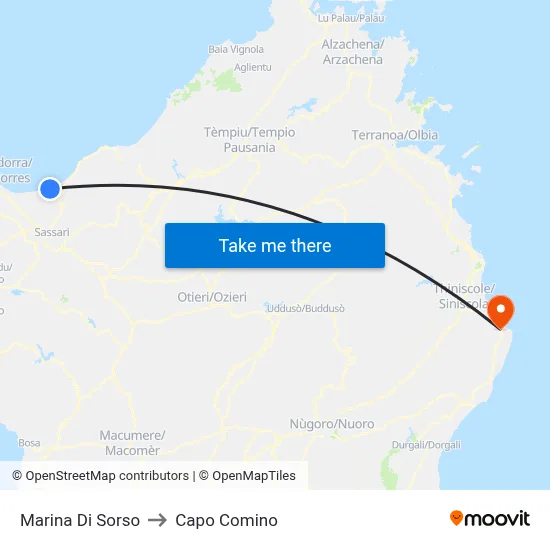 Marina Di Sorso to Capo Comino map