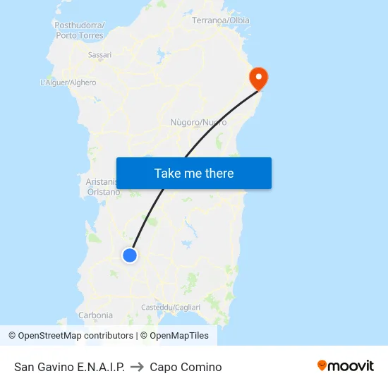 San Gavino E.N.A.I.P. to Capo Comino map