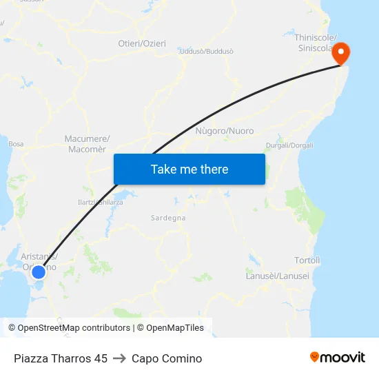 Tharros Square 45 to Capo Comino map