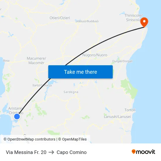 Messina Street Front 20 to Capo Comino map