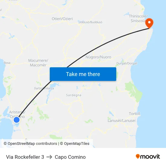 Via Rockefeller 3 to Capo Comino map