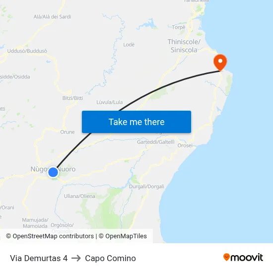 Demurtas Street 4 to Capo Comino map