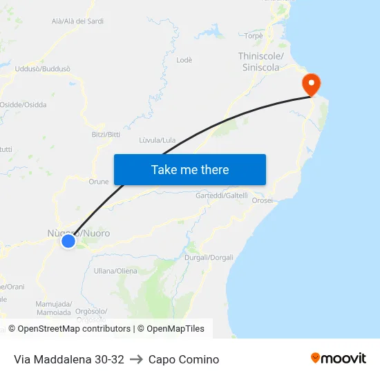 Maddalena Street 30-32 to Capo Comino map