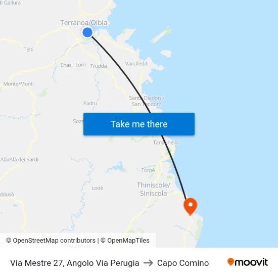 Via Mestre 27, Corner of Via Perugia to Capo Comino map