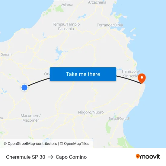Cheremule Provincial Road 30 to Capo Comino map