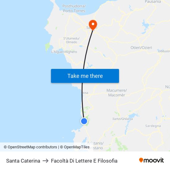 Santa Caterina to Facoltà Di Lettere E Filosofia map