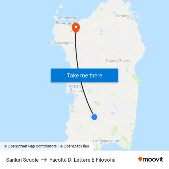 Sanluri Scuole to Facoltà Di Lettere E Filosofia map
